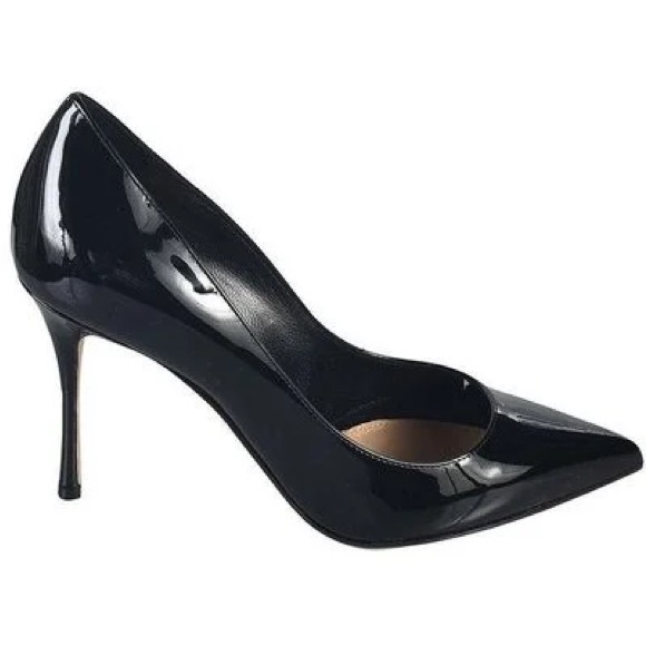 SERGIO ROSSI 105MM “GODIVA” POINTED TOE STILETTOS, SZ IT38 BLACK PATENT LEATHER - Picture 4 of 9